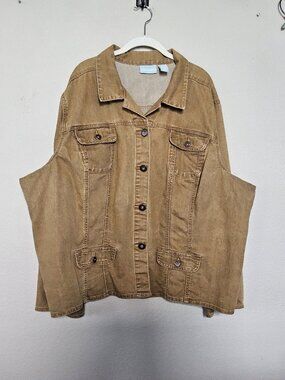 LIZ & ME Women's Jacket Tan O Khaki 3x